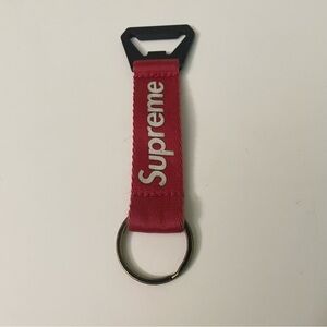 Supreme Webbing Keychain Red Logo Accessory